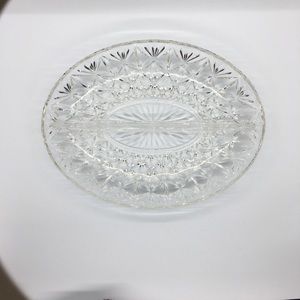 Oval Vintage Divided Glass Dish